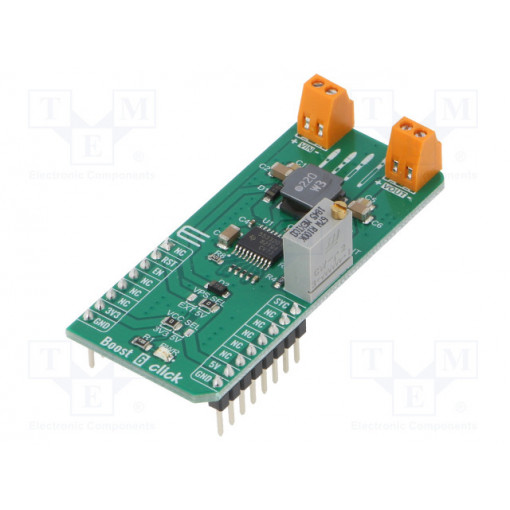 BOOST 6 CLICK; Click board; voltage regulator; GPIO; TPS55332-Q1; 3.3/5VDC; MIKROELEKTRONIKA