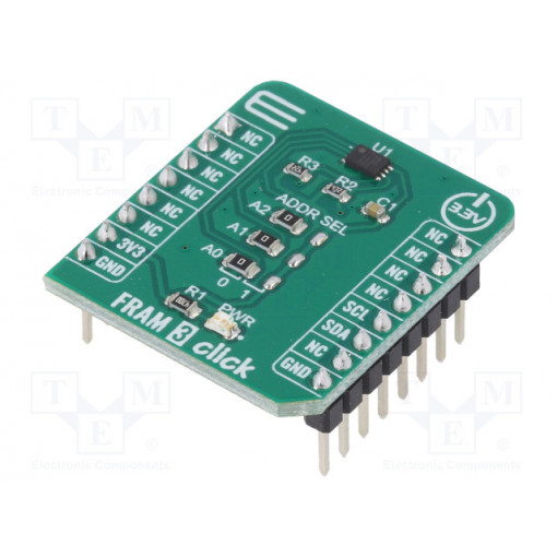 FRAM 3 CLICK; Click board; FRAM memory; I2C; MB94R330; mikroBUS connector; MIKROELEKTRONIKA