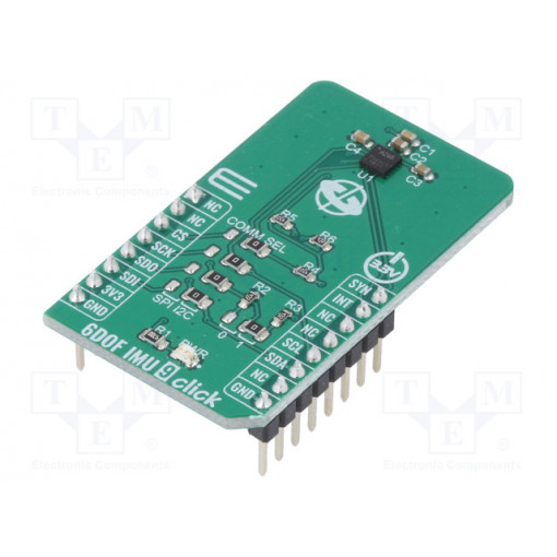 6DOF IMU 9 CLICK; Click board; accelerometer,gyroscope; I2C,SPI; IAM-20680; 3.3VDC; MIKROELEKTRONIKA 6DOF IMU 9 CLICK; Click board; accelerometer,gyroscope; I2C,SPI; IAM-20680; 3.3VDC; MIKROELEKTRONIKA