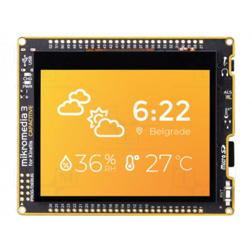 MIKROMEDIA 3 FOR KINETIS CAPACITIVE; Display: TFT; 3.5