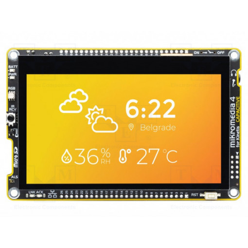 MIKROMEDIA 4 FOR KINETIS CAPACITIVE; Display: TFT; 4.3