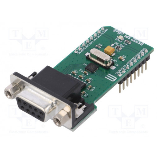 RS232 SPI CLICK; Click board; transceiver; SPI; MAX3100,MAX3232; 3.3/5VDC; MIKROELEKTRONIKA