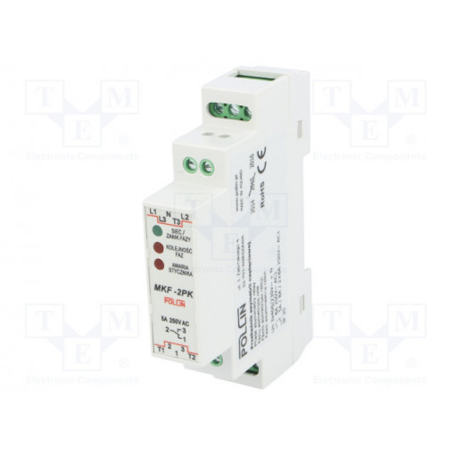 MKF-2PK; Module: voltage monitoring relay; DIN; SPDT; OUT 1: 250VAC/5A; POLLIN