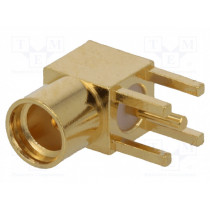 MMCX6252N1-3GT30G-50; Socket; MMCX; female; angled 90°; THT; gold-plated; 50Ω; 0÷6E-09GHz; AMPHENOL