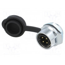 MRD-BG04-L13-000; Socket; Connector: circular; MRD; PIN: 4; gold flash; 10A; soldering; AMPHENOL