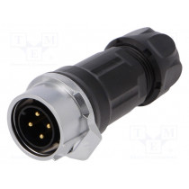 MRD-BG04-M17-000; Plug; Connector: circular; MRD; PIN: 4; gold flash; 10A; soldering; AMPHENOL