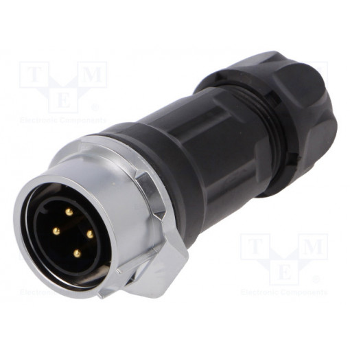 MRD-BG04-M17-000; Plug; Connector: circular; MRD; PIN: 4; gold flash; 10A; soldering; AMPHENOL