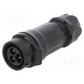 MRD-BJ03-M16-000; Plug; Connector: circular; MRD; PIN: 3; gold flash; 10A; soldering; AMPHENOL