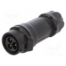 MRD-BJ03-M16-000; Plug; Connector: circular; MRD; PIN: 3; gold flash; 10A; soldering; AMPHENOL
