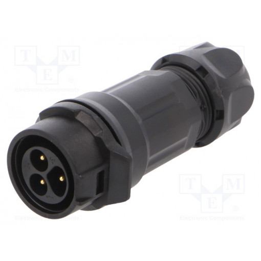 MRD-BJ03-M16-000; Plug; Connector: circular; MRD; PIN: 3; gold flash; 10A; soldering; AMPHENOL