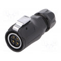 MRD-BN04-M17-000; Plug; Connector: circular; MRD; PIN: 4; gold flash; 10A; soldering; AMPHENOL