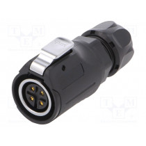MRD-BN04-M17-000; Plug; Connector: circular; MRD; PIN: 4; gold flash; 10A; soldering; AMPHENOL