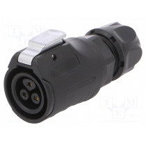 MRD-BR03-M16-000; Plug; Connector: circular; MRD; PIN: 3; gold flash; 10A; soldering; AMPHENOL