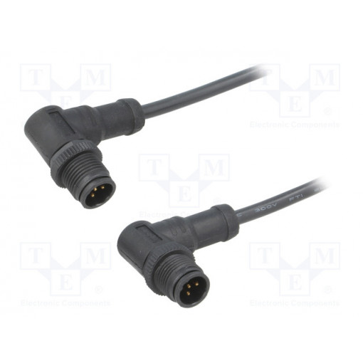 MSDP04FR-SDPFR-SD001; Cable: for sensors/automation; PIN: 4; M12-M12; D code-Ethernet; AMPHENOL