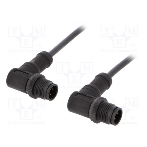 MSDP04MR-SDPMR-SB001; Cable: for sensors/automation; PIN: 4; M12-M12; D code-Ethernet; AMPHENOL
