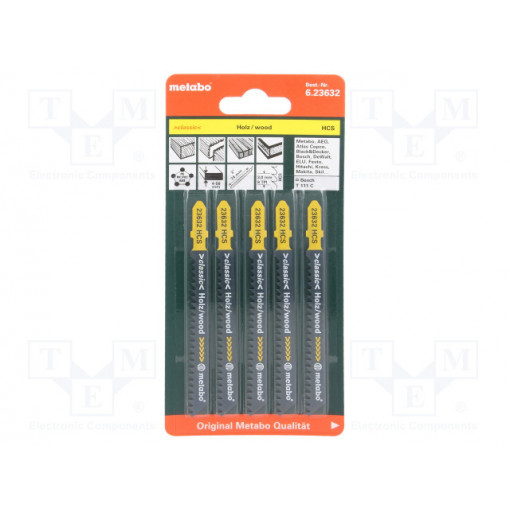 623632000; Blade; for wood,plastic; 74mm; Pcs: 5; Man.series: CLASSIC; METABO