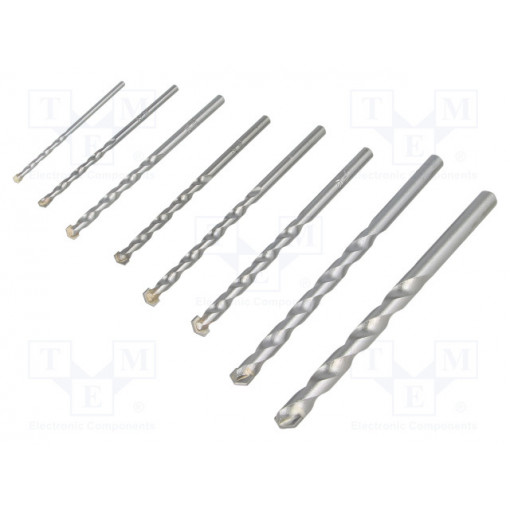 626706000; Drill set; Pcs: 8; Mat: metal; for concrete; METABO