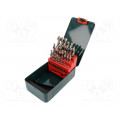 627154000; Drill set; Pcs: 25; Mat: HSS-G; Package: metal case; for metal; METABO