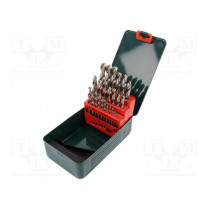 627154000; Drill set; Pcs: 25; Mat: HSS-G; Package: metal case; for metal; METABO