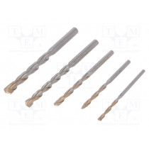 627180000; Drill set; Application: concrete; Pcs: 5; Mat: metal; for concrete; METABO