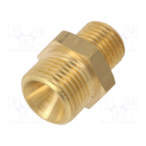 0901026173; Double nipple; reducing; Mat: brass; Ext.thread: 1/4 0901026173; Double nipple; reducing; Mat: brass; Ext.thread: 1/4
