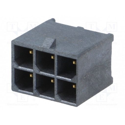 172065-0206; Socket; wire-board; male; Mega-Fit; 5.7mm; PIN: 6; Layout: 2x3; 23A; MOLEX