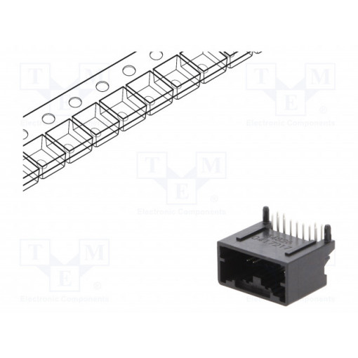 34826-8124; Connector: automotive; Mini50; socket; male; PIN: 12; tinned; THT; MOLEX