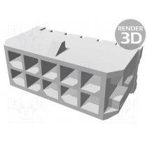 43045-1027; Socket; wire-board; male; Micro-Fit 3.0; 3mm; PIN: 10; THT; 5A; 600V; MOLEX