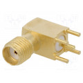 73391-0083; Socket; SMA; female; angled 90°; 50Ω; THT; on PCBs; teflon; MOLEX