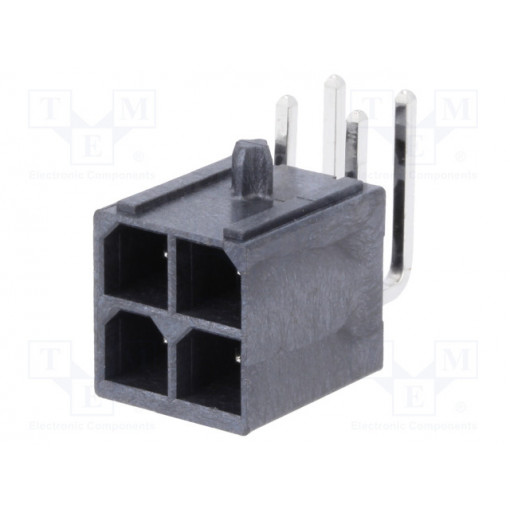 76825-0004; Socket; wire-board; male; Mega-Fit; 5.7mm; PIN: 4; Layout: 2x2; 23A; MOLEX