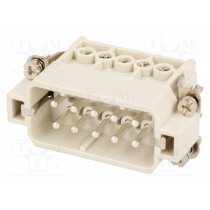 93601-0139; Connector: HDC; contact insert; male; S-A; PIN: 10; 10+PE; size 10A; MOLEX