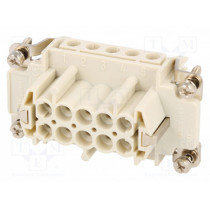 93601-0231; Connector: HDC; contact insert; female; S-E; PIN: 10; 10+PE; 16A; MOLEX