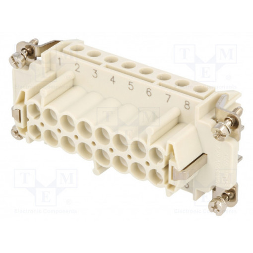 93601-0263; Connector: HDC; contact insert; female; S-E; PIN: 16; 16+PE; 16A; MOLEX