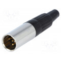 MXLR-4W; Plug; XLR mini; male; PIN: 4; for cable; soldering; straight; NINIGI