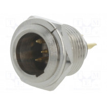 MXLR-4W-C; Socket; XLR mini; male; PIN: 4; soldering; Ø11mm; NINIGI