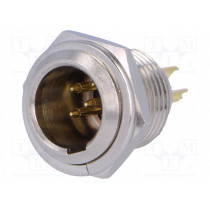 MXLR-5W-C; Socket; XLR mini; male; PIN: 5; soldering; Ø11mm; NINIGI