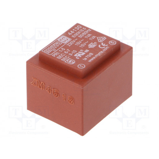44130; Transformer: encapsulated; 2VA; 230VAC; 15V; 15V; 67mA; 67mA; MYRRA