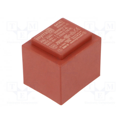 44163; Transformer: encapsulated; 2.3VA; 230VAC; 6V; 6V; 192mA; 192mA; MYRRA