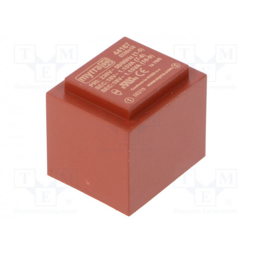 44167; Transformer: encapsulated; 2.3VA; 230VAC; 18V; 18V; 64mA; 64mA; MYRRA
