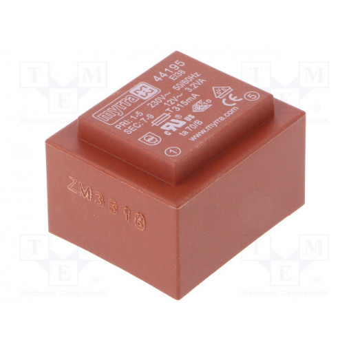 44195; Transformer: encapsulated; 3.2VA; 230VAC; 12V; 267mA; Mounting: PCB; MYRRA