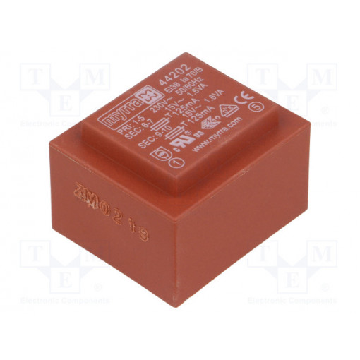 44202; Transformer: encapsulated; 3.2VA; 230VAC; 15V; 15V; 107mA; 107mA; MYRRA