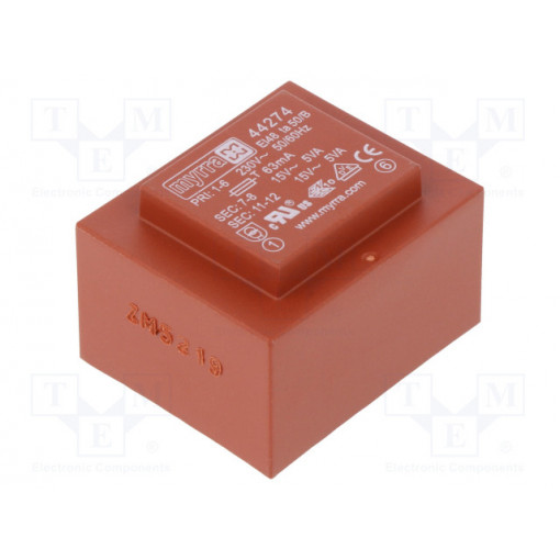 44274; Transformer: encapsulated; 10VA; 230VAC; 15V; 15V; 333mA; 333mA; MYRRA