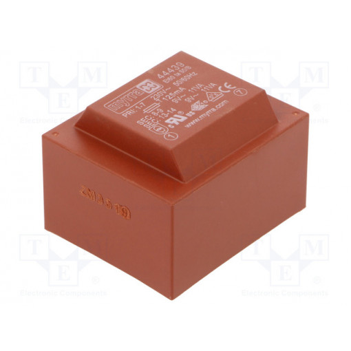 44439; Transformer: encapsulated; 22VA; 230VAC; 9V; 9V; 1222mA; 1222mA; MYRRA