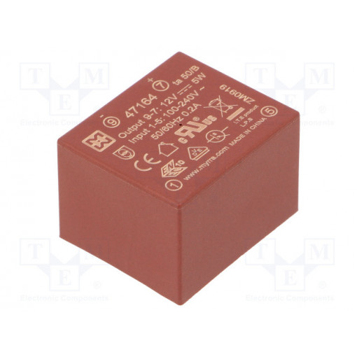 47164; Converter: AC/DC; 5W; Uout: 12VDC; Iout: 420mA; 75%; Mounting: PCB; MYRRA 47164; Converter: AC/DC; 5W; Uout: 12VDC; Iout: 420mA; 75%; Mounting: PCB; MYRRA