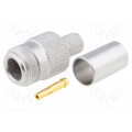 312-075-001 (N-50/2-H1000/N1.01); Plug; N; female; straight; 50Ω; H1000; crimped; for cable; teflon; UNICON