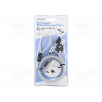 NBS009; Security wire; silver; Features: key protection; 1.8m; LOGILINK