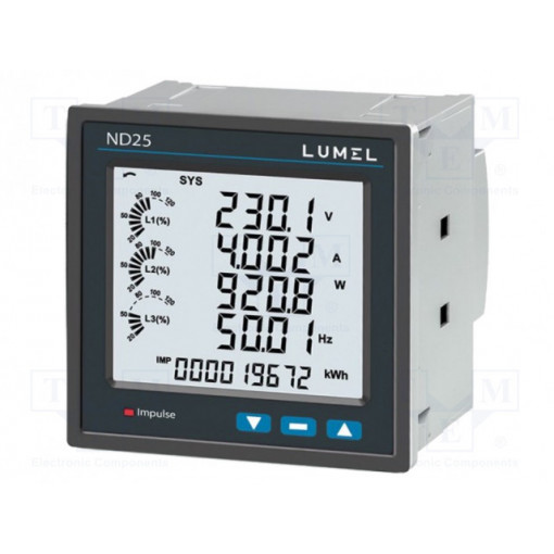 ND25 430102EH200M0; Meter: power network meter; on panel; digital; 96x96x57mm; 1/5A; LUMEL