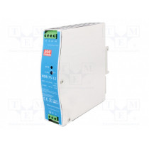 NDR-75-12; Power supply: switched-mode; 75.6W; 12VDC; 12÷14VDC; 6.3A; 510g; MEAN WELL NDR-75-12; Power supply: switched-mode; 75.6W; 12VDC; 12÷14VDC; 6.3A; 510g; MEAN WELL