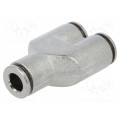 578410; Tee fitting; plug-in; -0.95÷20bar; Mat: nickel plated brass; FESTO