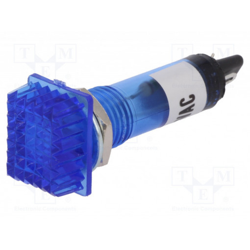 ; Indicator: with FLUO neon lamp; prominent; blue; 230VAC; plastic; NINIGI ; Indicator: with FLUO neon lamp; prominent; blue; 230VAC; plastic; NINIGI
